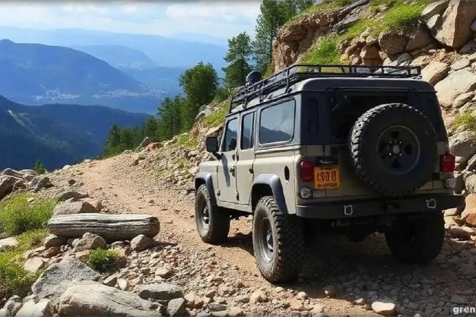 Planning Your Romanian Off-Road Adventure: A Practical Guide 12 4x4 vehicle on a rocky off-road trail through the Romanian Carpathian Mountains.