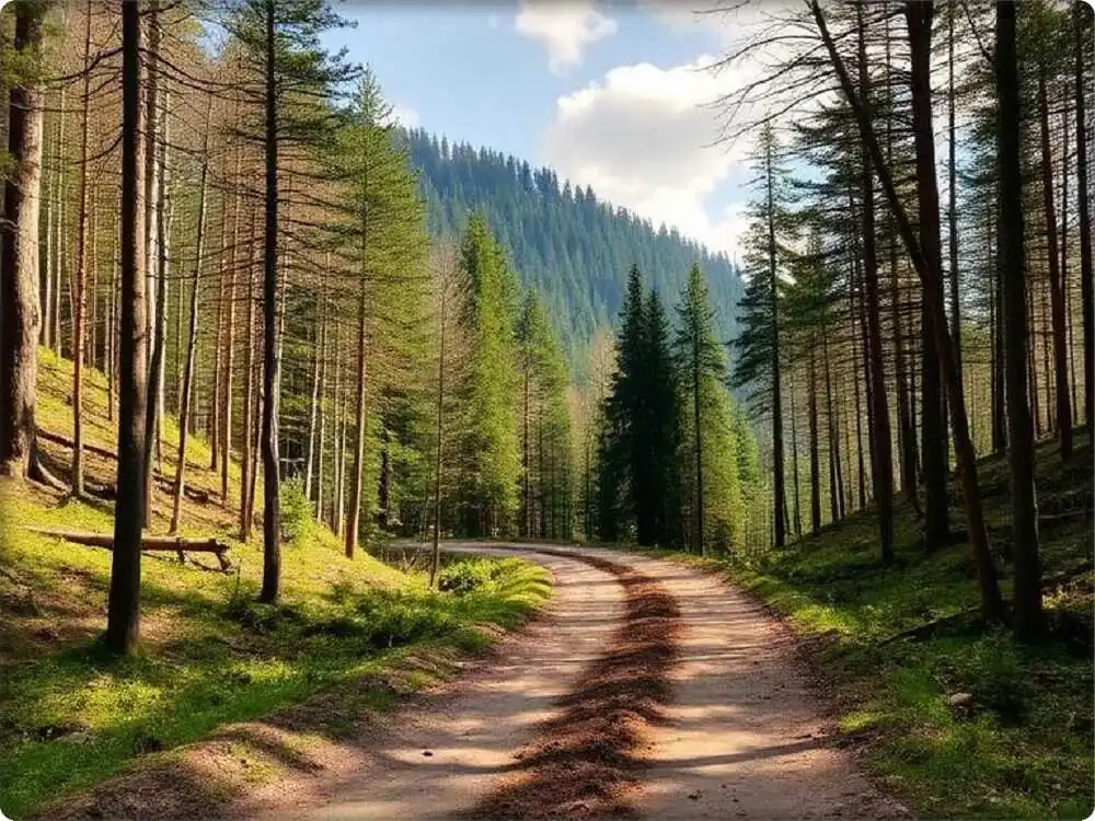 Planning Your Romanian Off-Road Adventure: A Practical Guide 2 Narrow forest road through the Apuseni Mountains in western Romania, suitable for off-road vehicles.